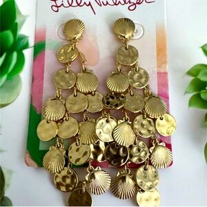 Lilly Pulitzer Gold Shell Maraca Dangle Earrings